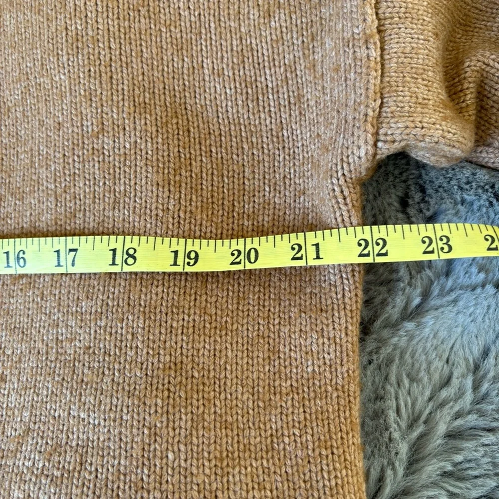 Madewell Sadler Boxy Chunky Turtleneck Wool Sweater Camel Brown‎ XS Fisherman